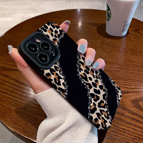 Niche Leopard Vertical Pattern Drop-resistant Phone Case