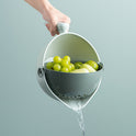 Double Layer Fruit And Vegetable Rotating Draining Basket Kitchen Gadgets