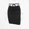 Women's High Waist Hip Skirt Drawstring Lace