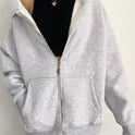 Women's Zipper Hooded Cardigan Coat