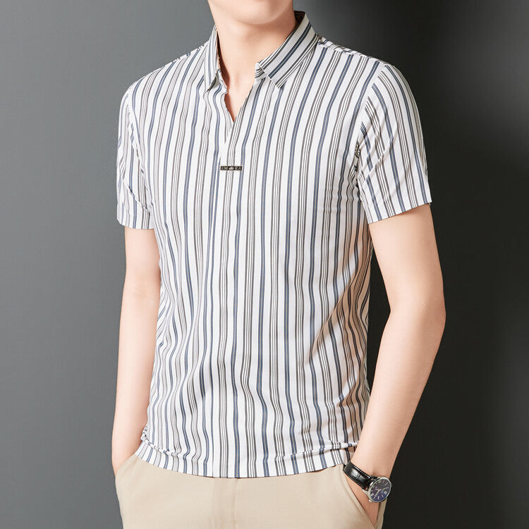 Summer Men's Short Sleeve Striped