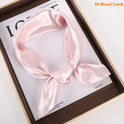 Solid Color Square Scarf Artificial Silk Small Square Towel