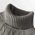 Twist Knitted Pullover Slim Fit Warm Top Solid Color