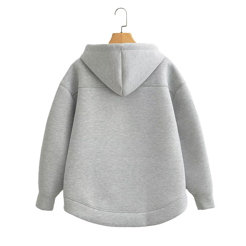 Winter Zipper High Street Double Pocket Oversized Loose Sweater