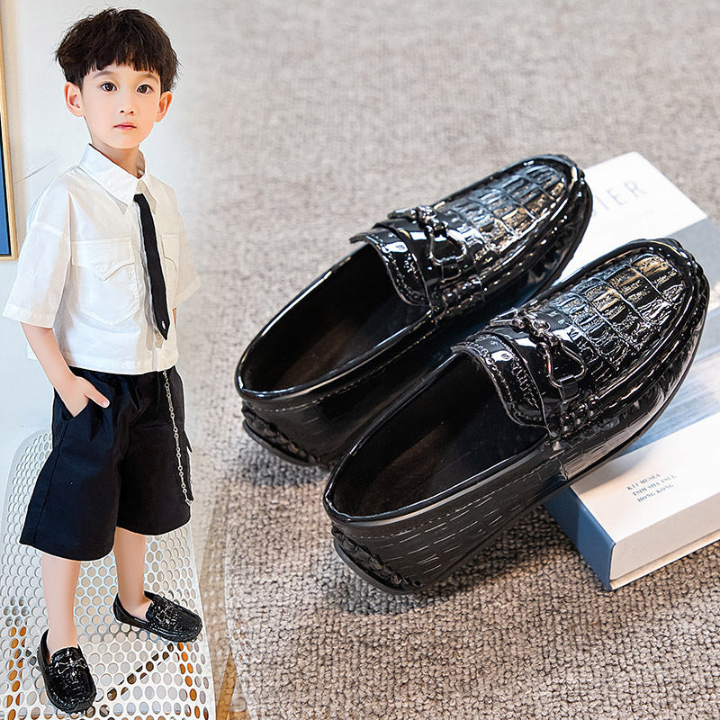 Step On Boys' British Style Leather Shoes