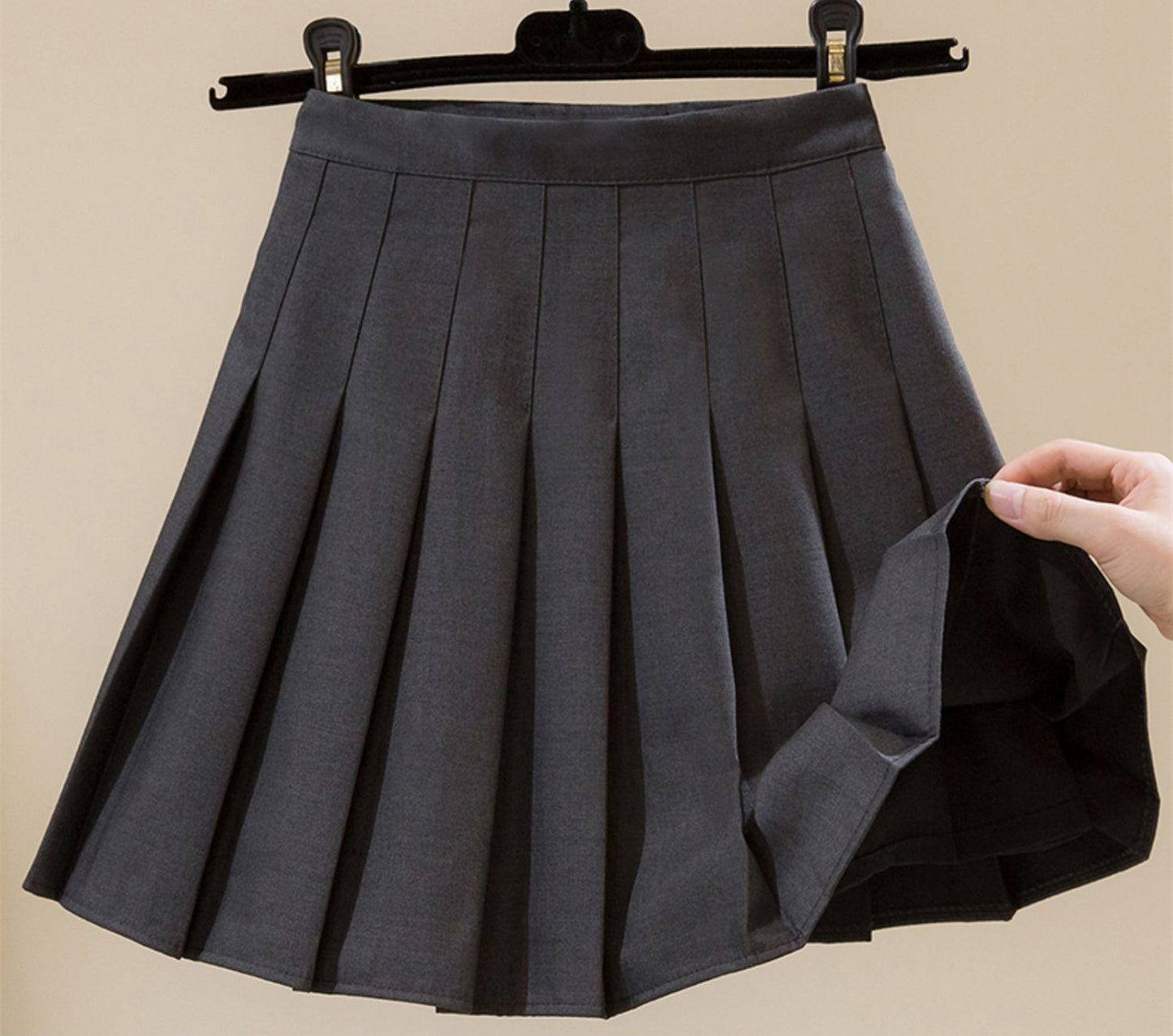 Pleated Short Women's Half High Waist A-line Skirt