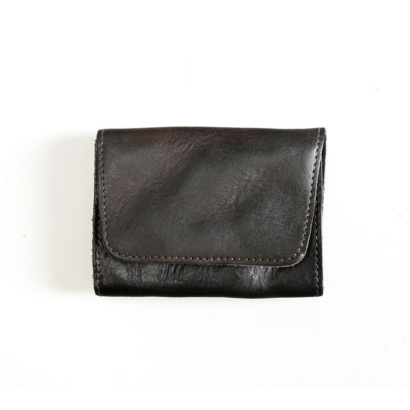 Men's Retro Top Layer Cowhide Short Wallet