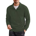 Men's Sweater Placket Zipper Design Solid Color Stand Collar Coat