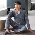 Men's Autumn And Winter Cotton Long-sleeved Trousers Thin Pajamas Loose Home Wear Suit Men