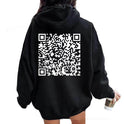 F K You QR Code Hoodie Cross-border European Code Plus Size Men's And Women's Same Fleece-lined QR Code Hoodie