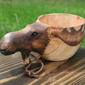 Hand Carved Cup Scandinavian Kuksa Wooden Mug Camping Gear Coffee Cup Kuksa Guksi Kuksa Wild Boar Cups Christmas