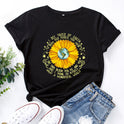 Bee Festival European And American Loose Round Neck Sunflower Short Sleeve