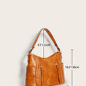 Retro Double Zipper Tassel Women's Portable Shoulder Bag