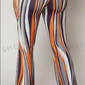 Striped High Waist Flared Leg Pants