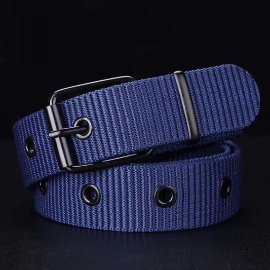 Porous Pin Buckle Canvas Belt Fashion All-matching