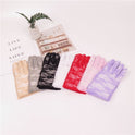 Women's Fashion Lace Satin Solid Color Gloves