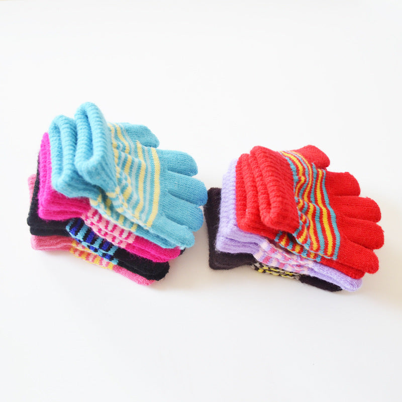 Autumn Winter Thermal Velvet Knitted Gloves