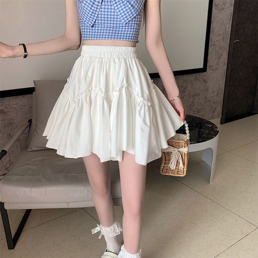 High Waist Slimming White Skirt