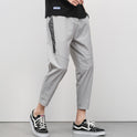 Cropped Thin Casual Drawstring Tappered Pants