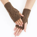 Knitted Half Gloves Female Cute Winter Open Finger Half Finger Student Male And Female Couple Wool