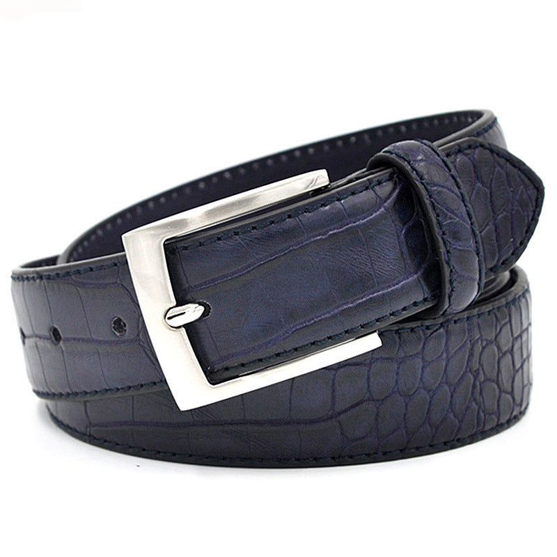 Men's Casual Pattern Pu Pin Buckle Belt