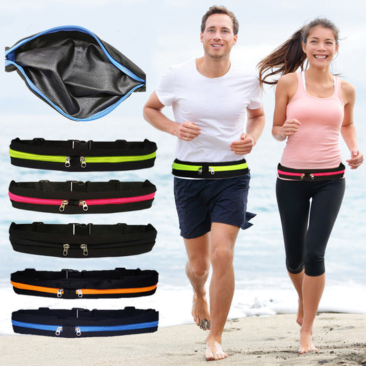 Sports Waist Bag With Double Pocket Slim Zip Running Phone Belt Bags