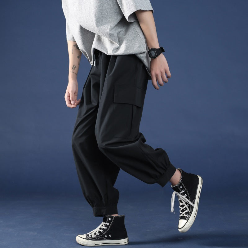 Overalls Men's Wide-leg Straight Cropped Trousers