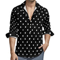 Men's Long Sleeve Polka Dot Long Sleeve Shirt