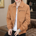 Trendy Hong Kong Style Japanese Style Workwear Lapel Corduroy Coat