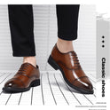 Leather Shoes Men's Height Increasing Insole Pointed Toe Wedding Shoes