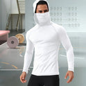 Men's Sports Tight Shaping Mask Scarf Hat One-piece Long Sleeves