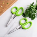 Multifunctional Multi-layer Green Onion Scissors Stainless Steel Onion Cutting Knife Herb Seaweed Spice Scissors Kitchen Scissor Kitchen Gadgets