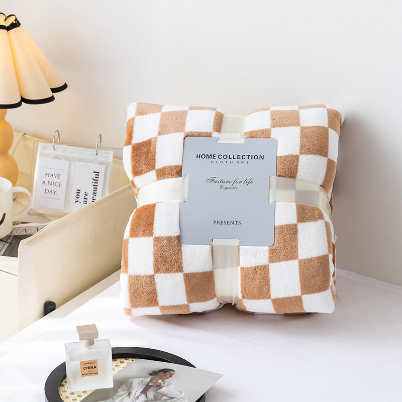 Checkerboard Facecloth Printed Blanket