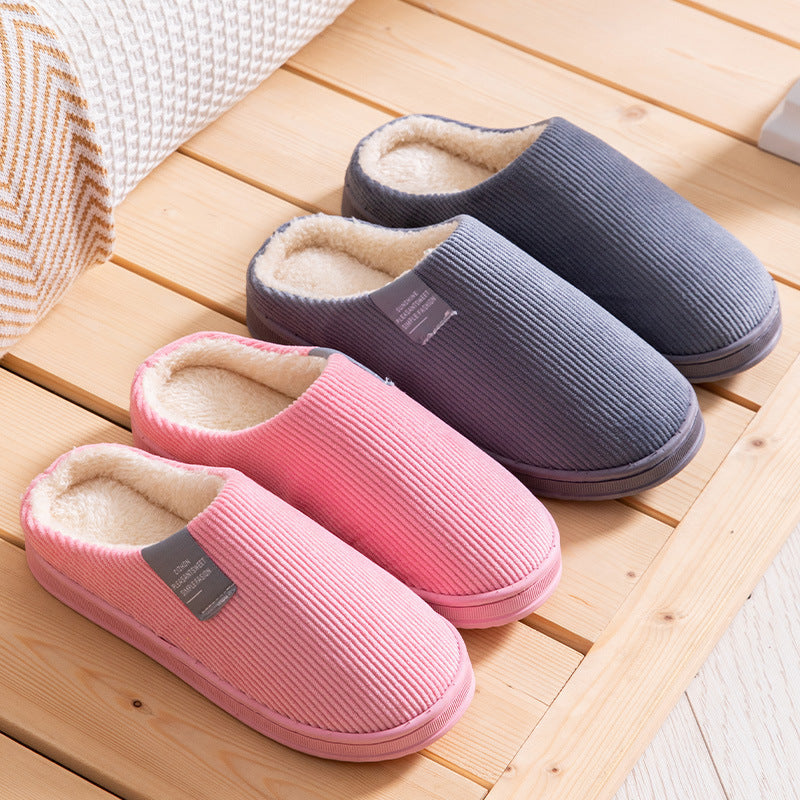 Vertical Strips For Men And Women Couple Indoor Slippers