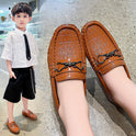 Step On Boys' British Style Leather Shoes