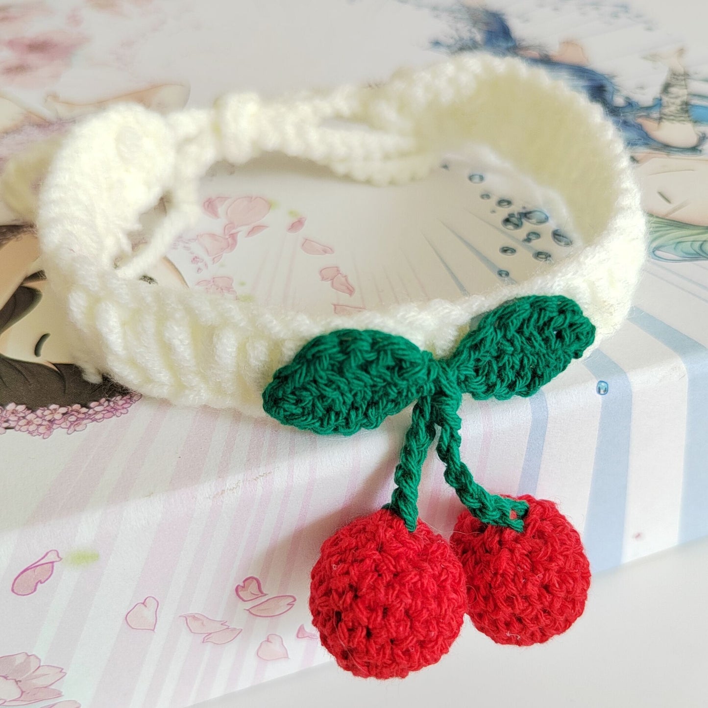 Cat Collar Knitted Handmade Pet Collar Wool Silent Collar