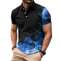 Lapel Digital Printed Button Business Short Sleeve