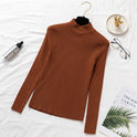 Slim Fit Half-high Collar Long Sleeves Bottoming Shirt Pure Color All-matching Sweater