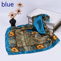 Spring New Versatile Large Kerchief Silk Scarf Classic Retro Printing