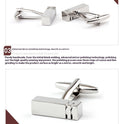 Rectangular Glossy Metal Cufflinks French Cuff French Shirt Men Women Cufflink