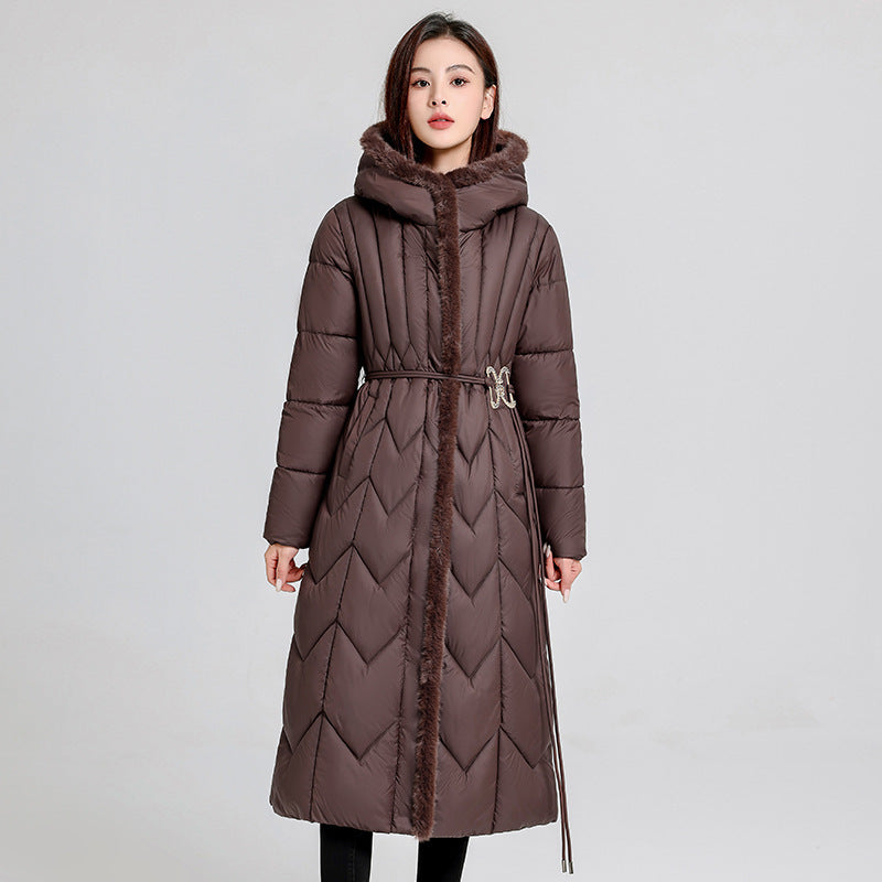 Long Overknee Down Cotton-padded Coat Lightweight Mom Coat