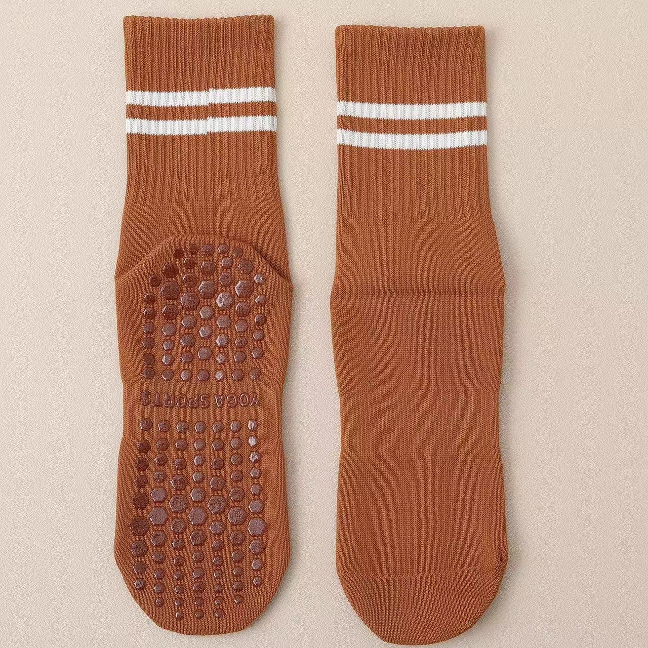 Non-slip Toe Mid-calf Length Two-bar Socks