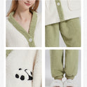 Couple Pajamas Women Winter Coral Fleece Thickened Casual Clothes Half Velvet Cartoon Panda Couple Pajamas Suit