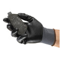 Gray Black Polyester Nitrile Palm Coated Labor Gloves Fine Operation