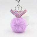 Fish Tail Fur Ball Keychain Creative