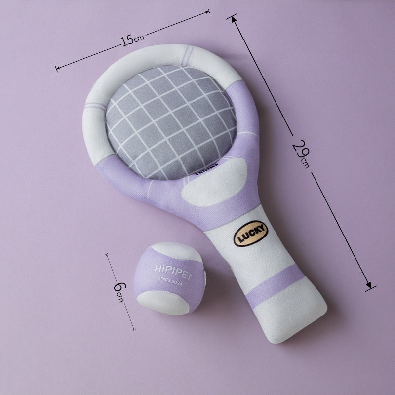 Tennis Sports Ringing Paper Sounding Racket Molar Companion Dog Toy