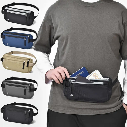 Passport Document Bag Personal Invisible Waterproof Mobile Phone Rfid Waist Bag