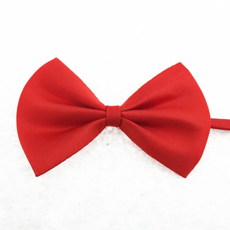 Simple Solid Color Bow Pet Collar