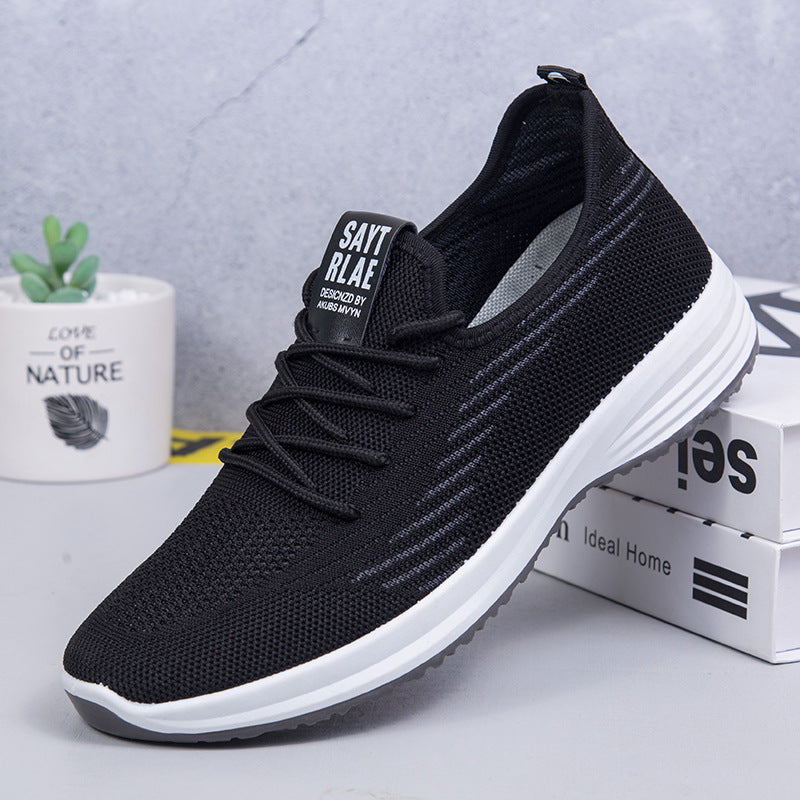 Men's And Women's Flying Woven Walking Shoes Old Beijing Cloth Shoes Leisure Sports Lightweight Breathable Soft Bottom Lazybones' Shoes