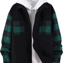 Autumn New Plaid Colorblock Long Sleeve Men's Casual Shirt